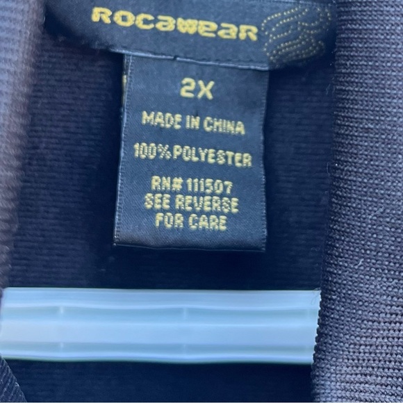 Rocawear y2k vintage track jacket sweater black and gold rhinestones size 2x - Picture 6 of 9